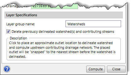 Layer Specifications section