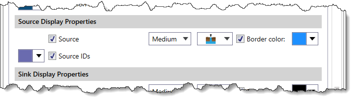 Source Display Properties section