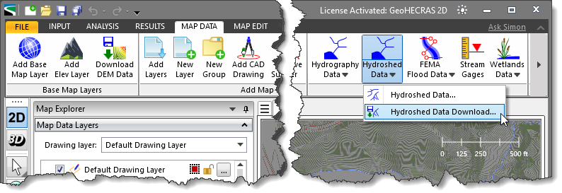 Hydroshed Data Download command