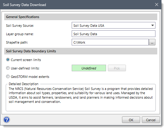 Soil Survey Data Download dialog box