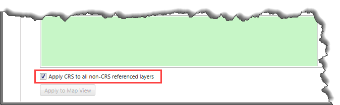 Apply CRS to all non-CRS references layers checkbox