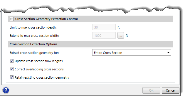 Cross Section Geometry Extraction Control section