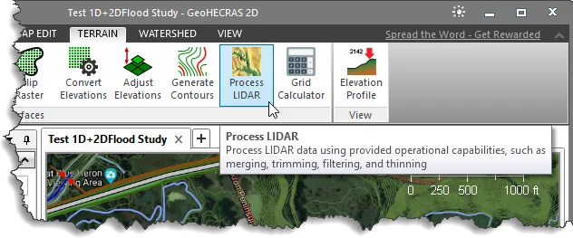 Process LIDAR Terrain ribbon menu command