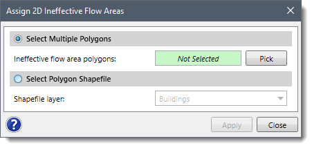 Assign 2D Ineffective Flow Areas dialog box