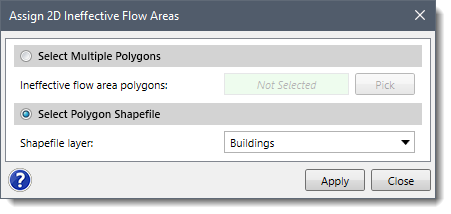 Select Polygon Shapefile radio button option