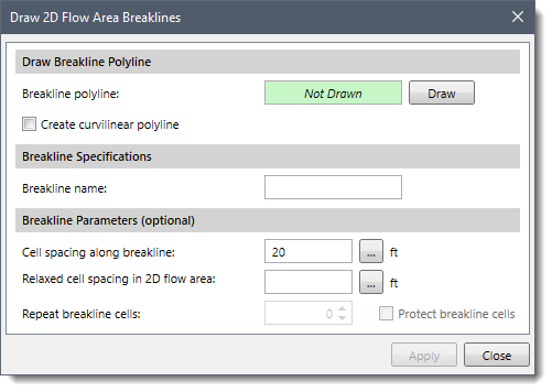 Draw Breaklines dialog box
