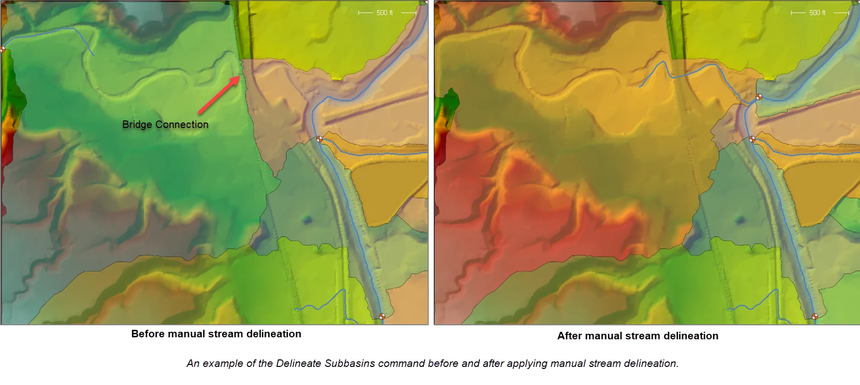Example of using Manual Stream Delineation option
