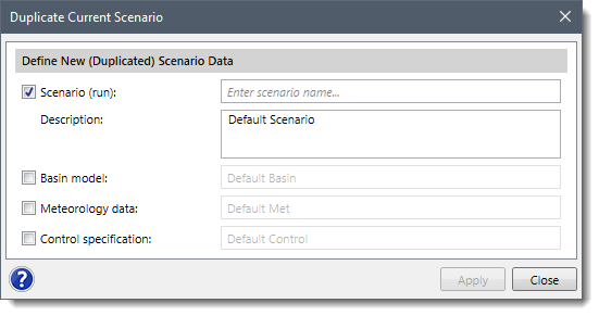 Duplicate Current Scenario dialog box