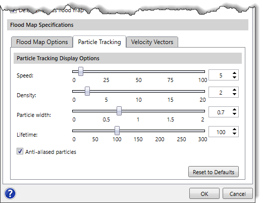 Particle Tracking panel