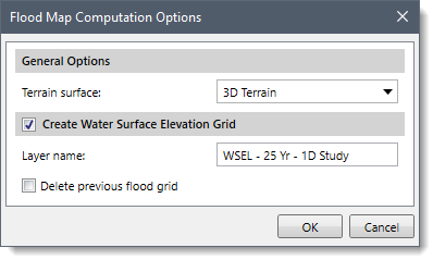 Flood Map Computation Options dialog box