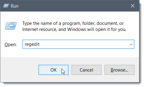 Windows Run dialog box