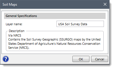 Soil Maps dialog box