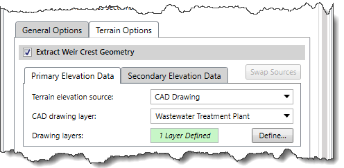 Terrain Options tab