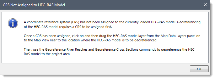 CRS not assigned to HEC-RAS model