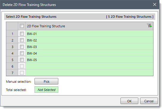 Delete 2D Flow Training Structures dialog box
