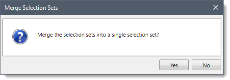 Merge Selection Sets confirmation dialog box