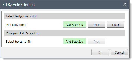 Fill By Hole Selection dialog box