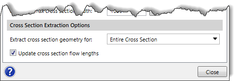 Cross Section Extraction Options section