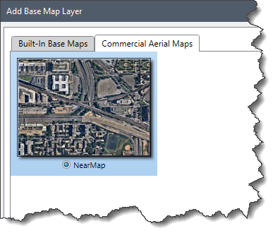 Commercial Aerial Maps panel