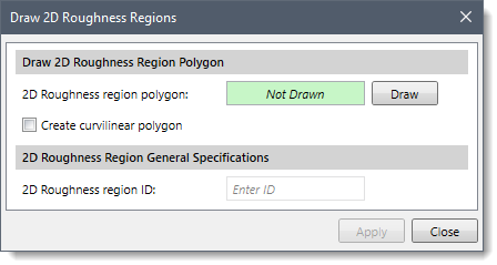Draw 2D Roughness Regions dialog box