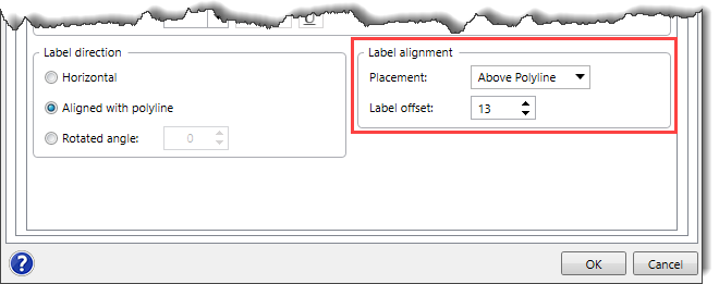 Polyline entities - annotation label alignment options