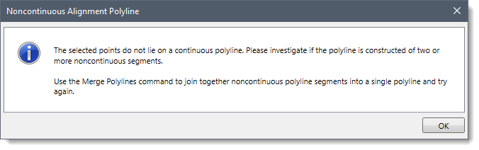 Noncontinuous Alignment Polyline dialog box