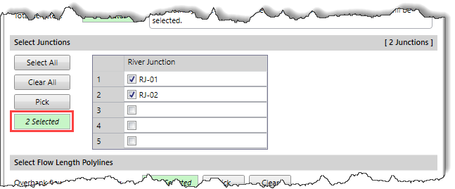 Select Junctions section