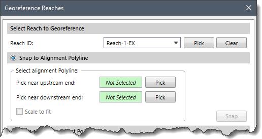 Snap to Alignment Polyline radio button