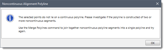 Noncontinuos Alignment polyline
