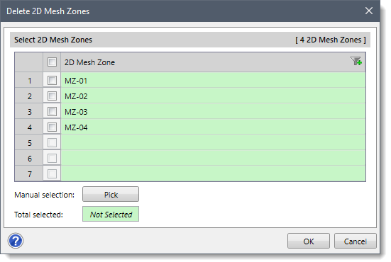 Delete 2D Mesh Zones dialog box