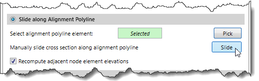 Manually slide cross section along alignment polyline