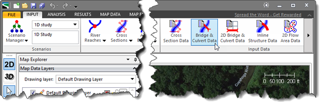 Select the Bridge & Culvert Data command