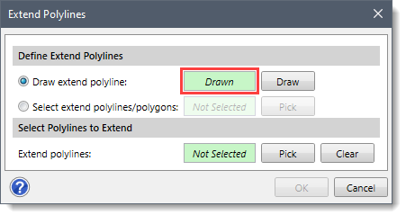 Draw extend polyline read-only field Drawn