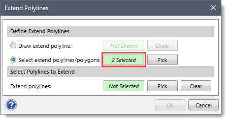 Select extend polylines/polygons read-only field selected
