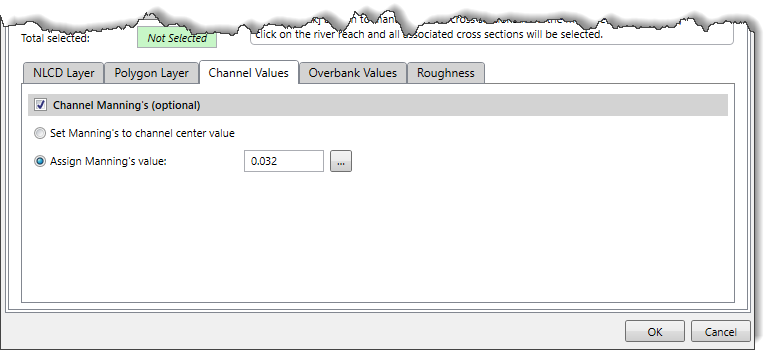 Channel Values tab panel