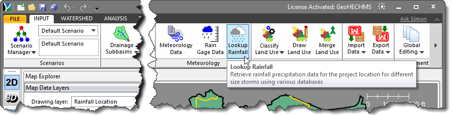 Lookup Rainfall command