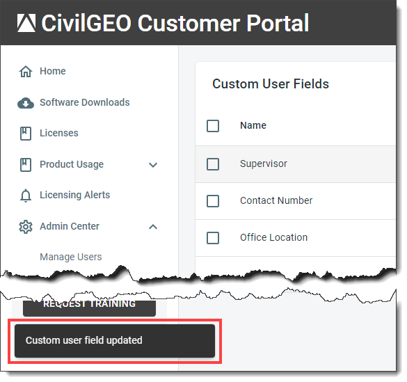 Custom user field updated