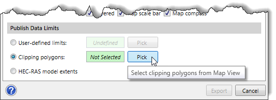 Clipping polygons radio button 