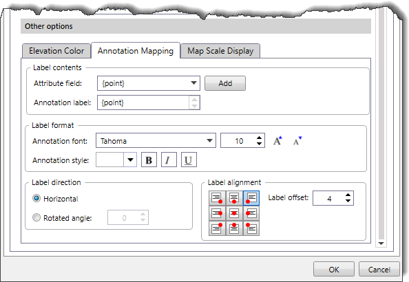 Annotation Mapping subpanel