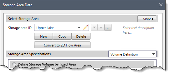 Select Storage Area section
