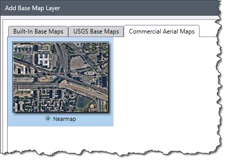 Commercial Aerial Maps panel 