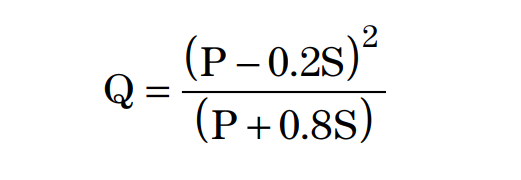 Combination of “S” and “P” to produce a unique runoff amount