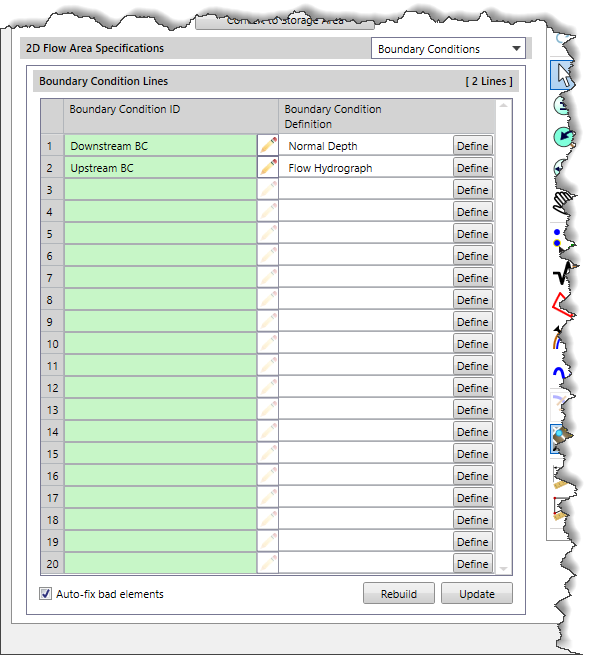 Boundary Conditions Panel