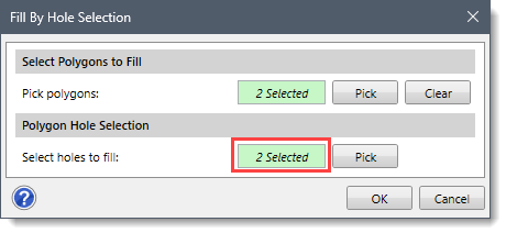 Select holes to fill read-only field
