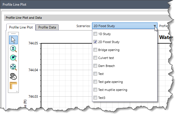 Scenarios dropdown combo box 