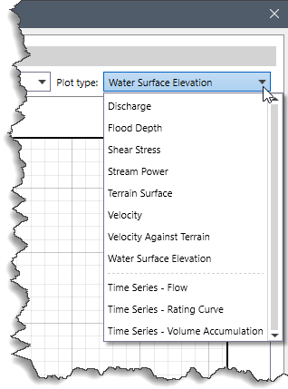 Plot type dropdown combo box 