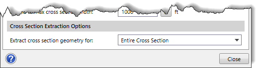 Cross Section Extraction Options section
