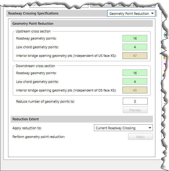 Geometry Point Reduction data panel